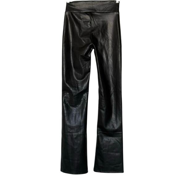 NWT Abercrombie & Fitch Faux Leather Pants Split Front Black Sz Small/Long - Picture 3 of 9